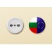 Значка с българското и европейското знамена