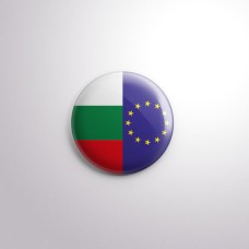 Значка с българското и европейското знамена